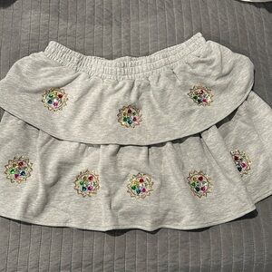 QUEEN OF SPARKLES Gray Skort with Jewel Accents